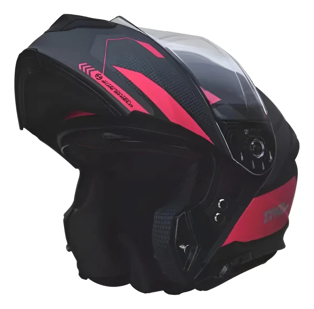 [CAS-2410] Casco Rebatible Punto Extremo Way 935 Rosa Doble Visor Rpm