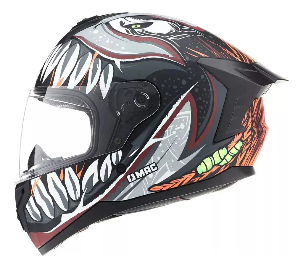[MAC100706473.XL] Casco Moto Integral Mac 070 Volt Rpm Negro Makabro Mate Xl