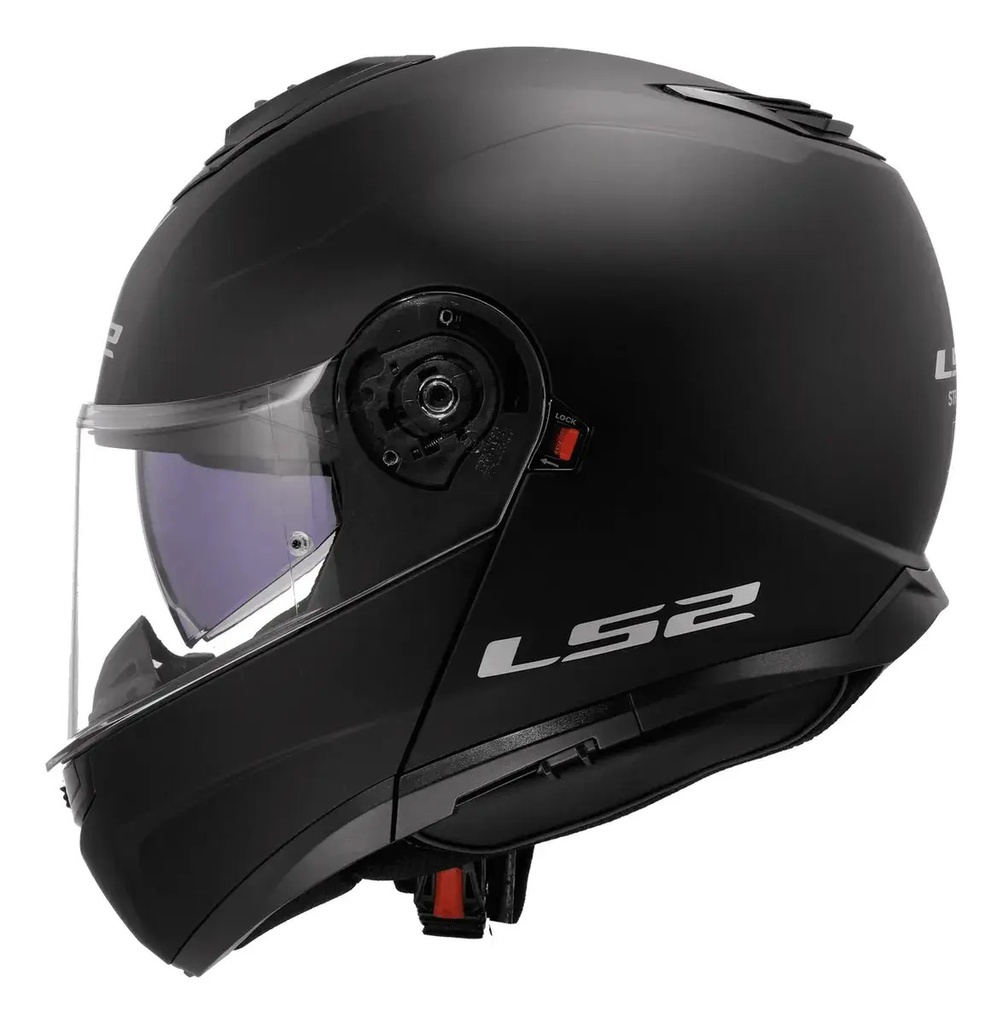Casco Moto Rebatible Ls2 908 Strobe 2 Doble Visor Rpm Negro Solid Mate Xl