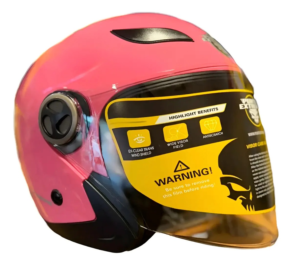 [7798315579139] Casco Moto Mujer Abierto Punto Extremo Xr100 Rosa Brillante Rosa All Pink Brillante L