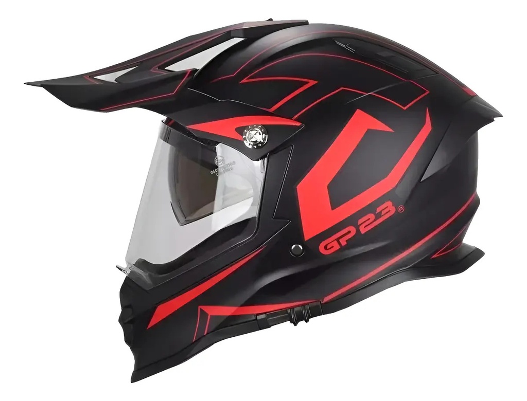 [CAS-2187] Casco Moto Enduro Cross Gp23 Cr800 Rojo Mate Doble Visor