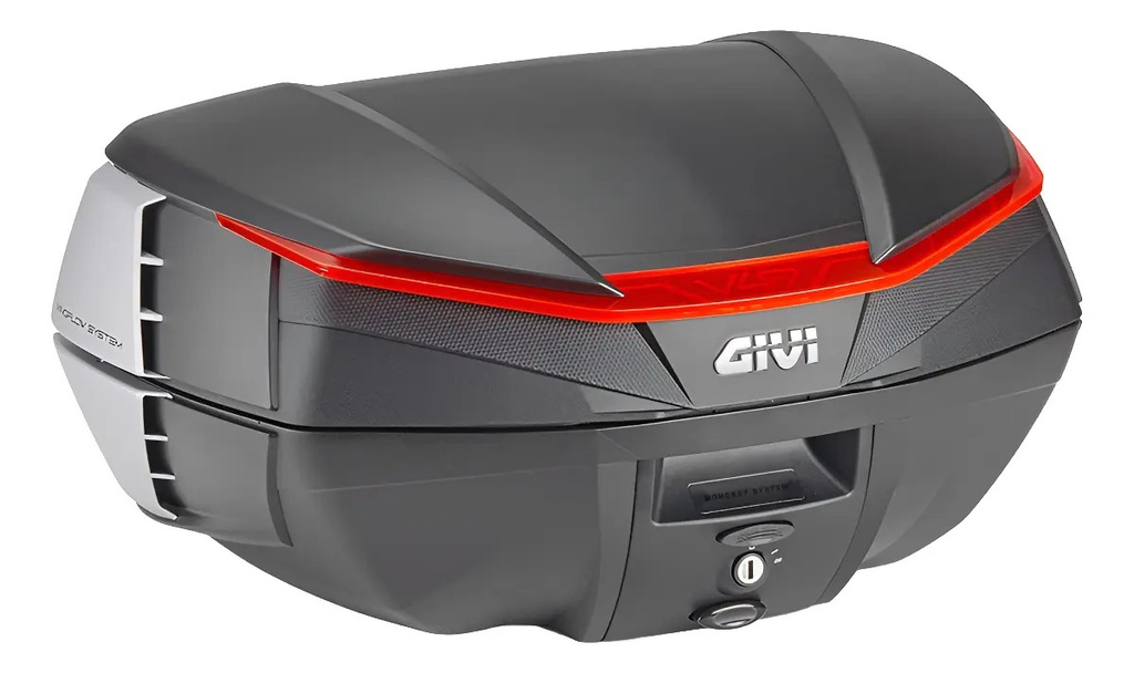 [V49N] Baúl Trasero Moto Givi V49n Monokey Air 49lts 2 Cascos Negro