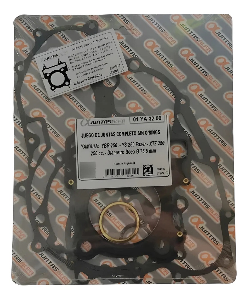 [1571/00347-627] Juego de Juntas de Motor Alfa Sin Orings Yamaha YBR 250 Fazer 250 XTZ 250