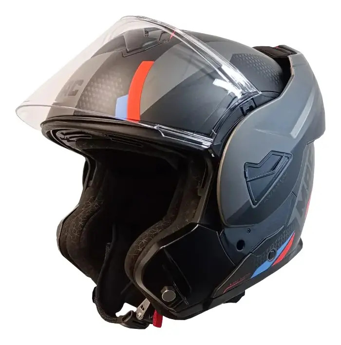 [MAC50628A788.M] Casco Moto Rebatible Mac Ff628 Eclipse Doble Visor Rpm Negro/plateado Vartell Mate M