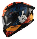 Casco Integral Axxis Panther Sketch B4 Brillante Doble Visor Negro/Naranja M