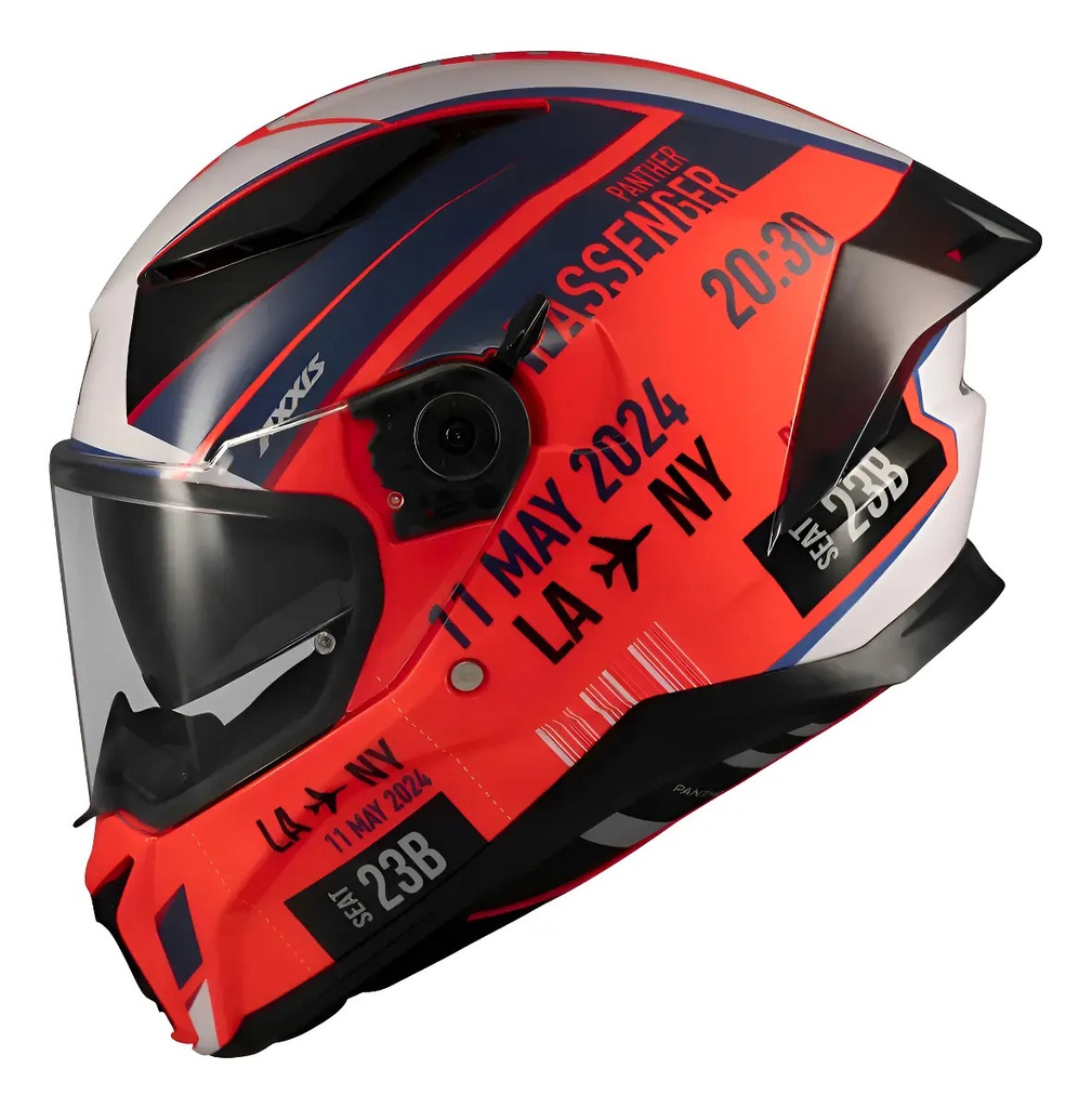 [4357C212514] Casco Integral Axxis Panther Passenger C5 Brillante Doble Visor Rojo S