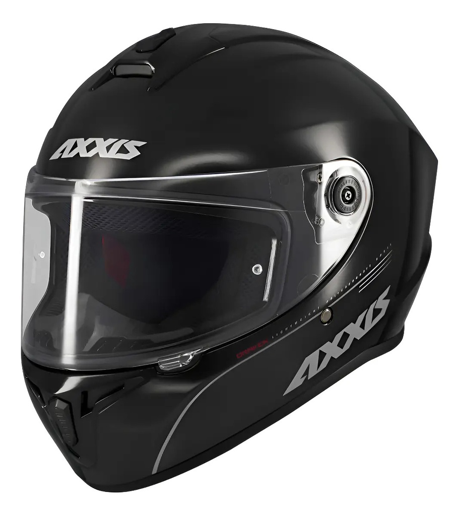 [434100001117] Casco Moto Integral Axxis Draken S Solid Doble Visor Rpm Negro Solid Brillante Xl
