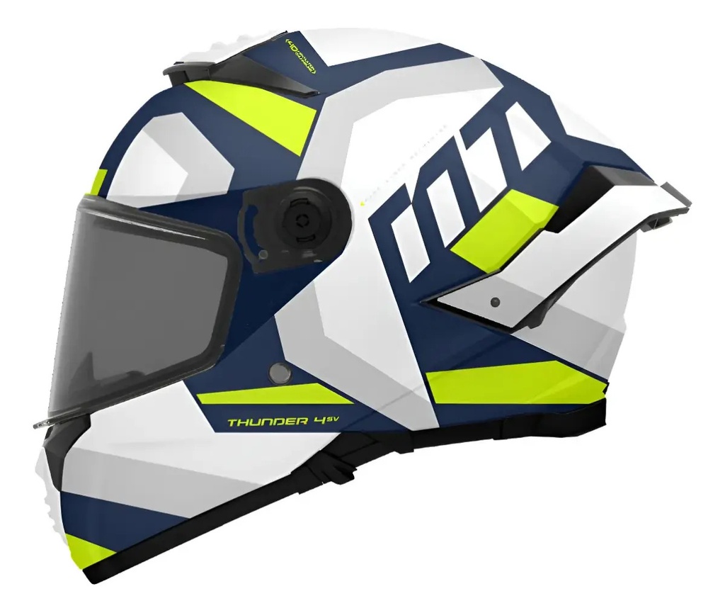 [1308B770315] Casco Moto Integral Mt Thunder 4 Doble Visor Rpm Azul/amarillo Protect A3 Brillante M