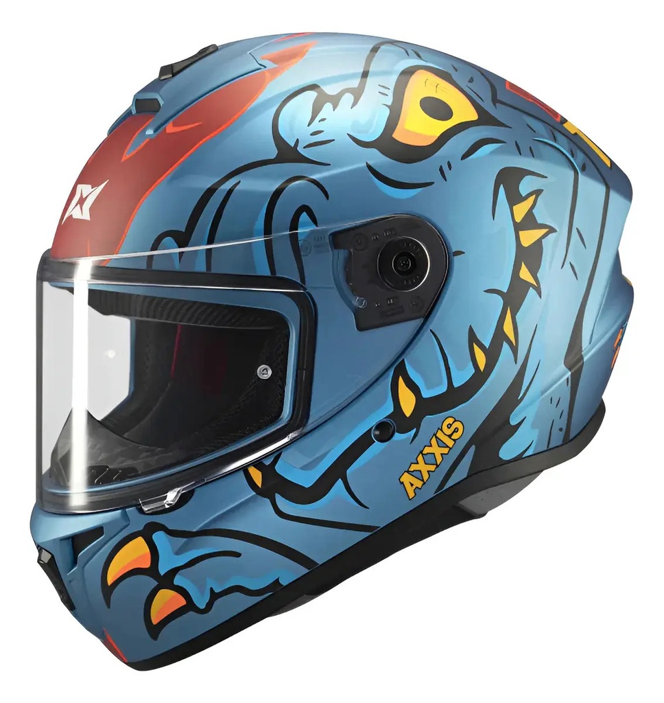 [4341A822736] Casco Moto Integral Axxis Draken S Con Visor De Regalo Rpm Azul Dinotoon C7 Brillante L