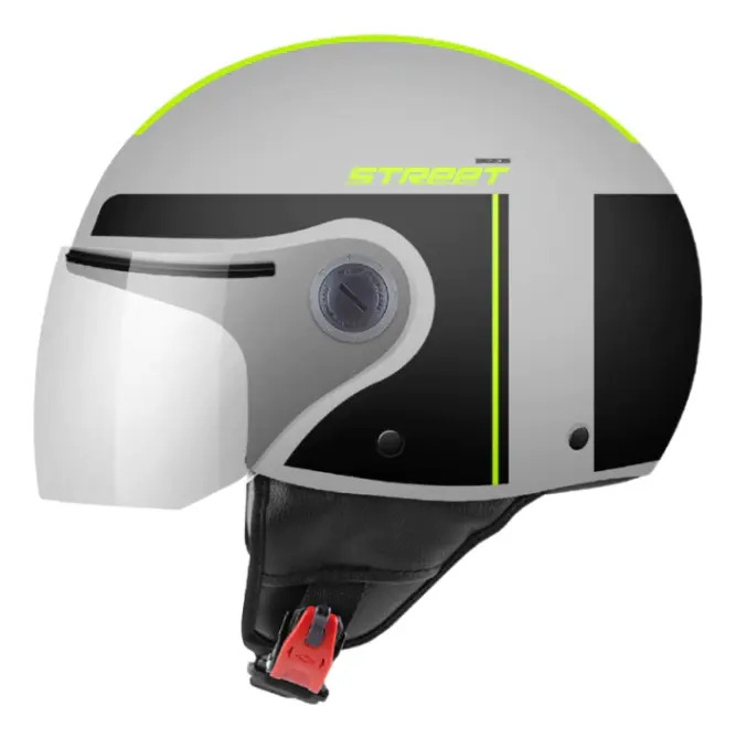 Casco Abierto Moto Mt Street S Visor Simple Rpm Amarillo Bezos C3 Brillante M