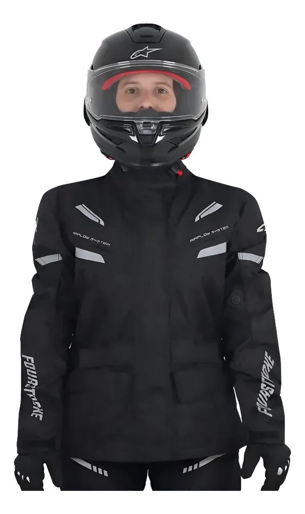 [4922106S 10] Campera Moto Mujer Fourstroke All Weather Lady Jacket Rpm Negro S