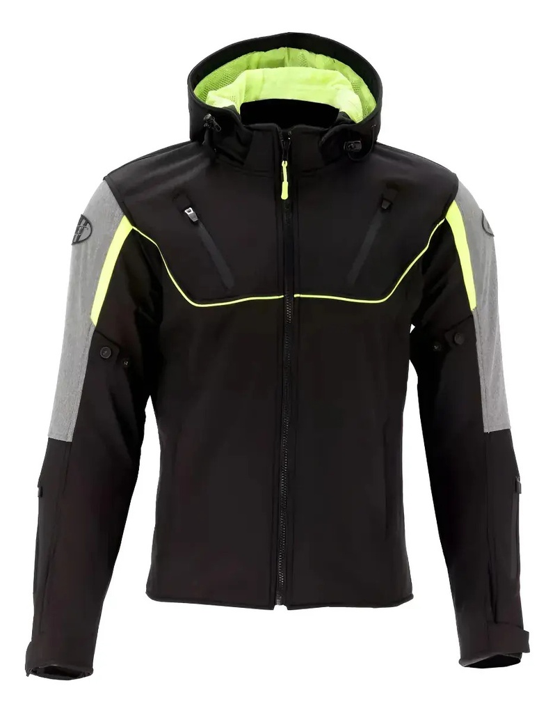[J-10525001-XXL] Campera Moto Joe Rocket Meteor Softshell Protecciones Rpm Negro Flúor Xxl