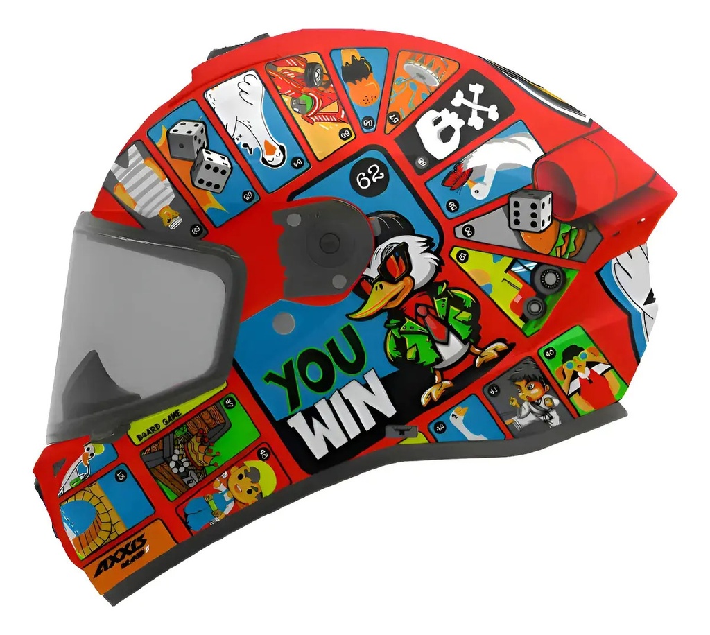[4341B53A5106] Casco Moto Integral Axxis Draken S Con Visor De Regalo Rpm Rojo Goose Game A5 Brillante L