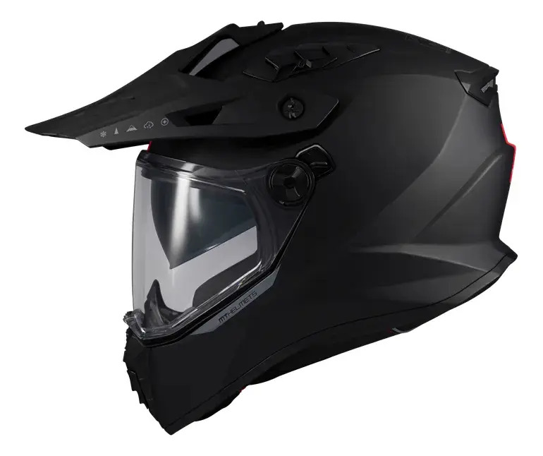 Casco Integral Enduro Moto Mt Track Sv Doble Visor Rpm Negro Pure A1 Mate L