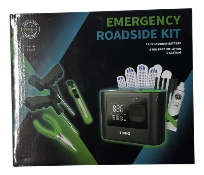 [TX-014] Kit Reparacion Cubierta Con Compresor Inalambrico Digital