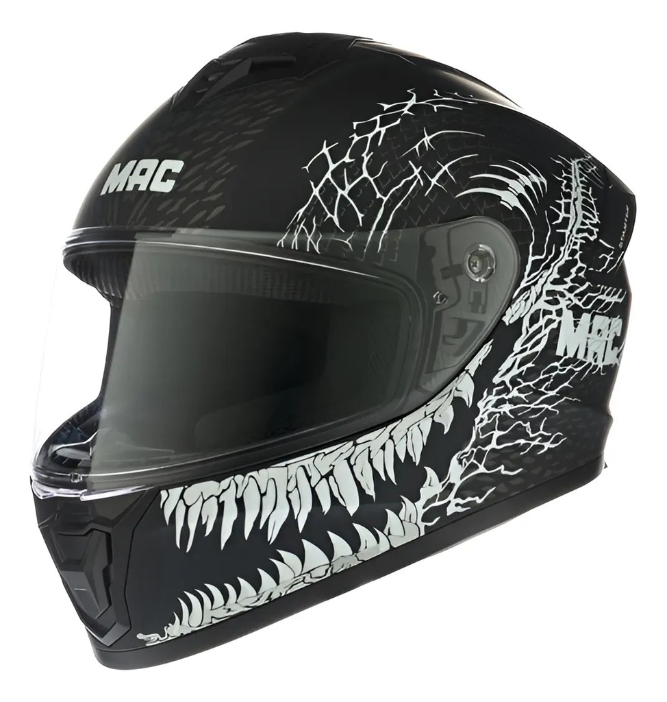 Casco Moto Integral Mac Ff801 Starter Rpm Negro Craw Mate M