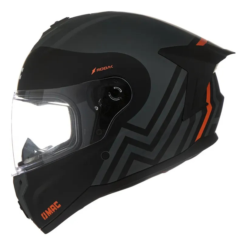 [MAC10070A698.2X] Casco Moto Integral Mac 070 Volt Rpm Negro/gris/naranja Rodak Mate Xxl