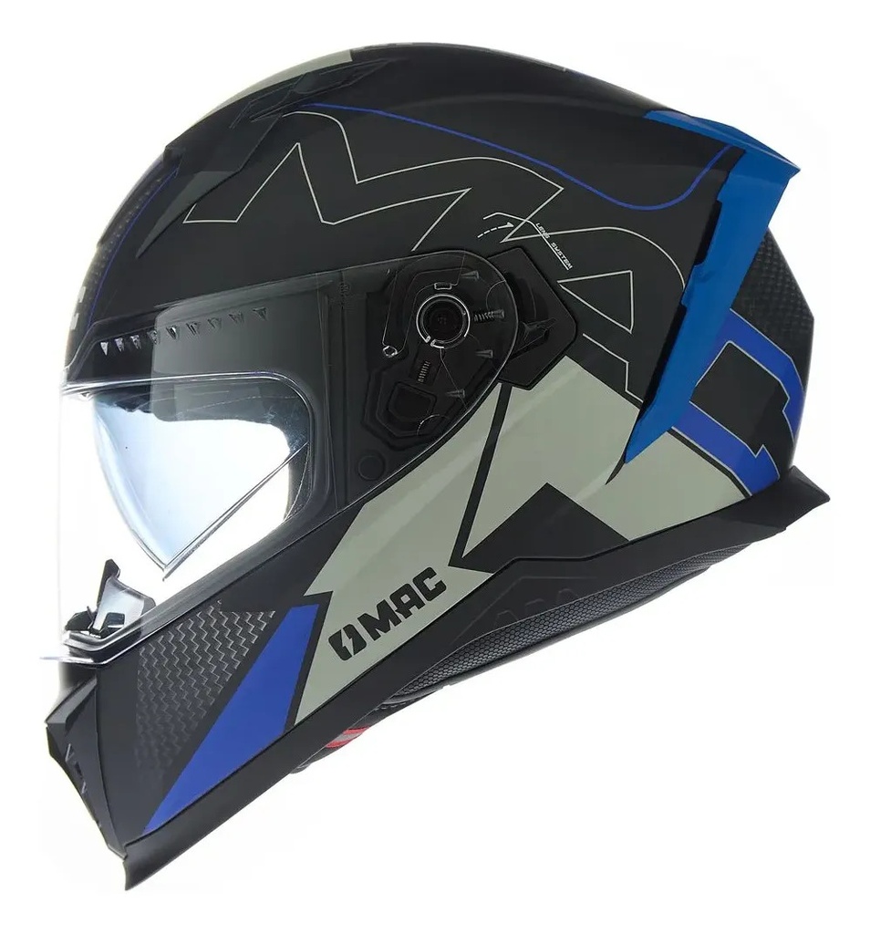 [MAC110697659.XL] Casco Moto Integral Mac 069 Force Doble Visor Rpm Negro/azul Dynamo Mate Xl