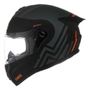 Casco Moto Integral Mac 070 Volt Rpm Negro/gris/naranja Rodak Mate S