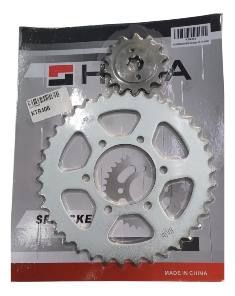 Kit Corona Y Piñon Rouser 220 Avenger Calidad Original  Rpm Gris
