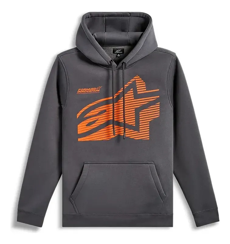 [3551410M 18] Buzo Hombre Con Capucha Alpinestars Fasting Hoodie Rpm M Gris/naranja Lisa