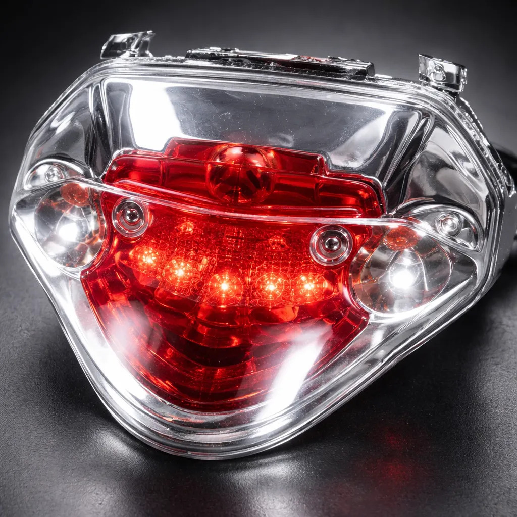 [FAT300] Farol Trasero Luz Stop Moto Yamaha New Crypton 110 Rpm Derecho/pasajero Rojo/naranja/cristal