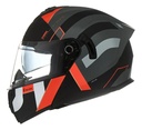 Casco Moto Rebatible Mac Ff166 Blaze Doble Visor Rpm Negro/rojo Arkad Mate M
