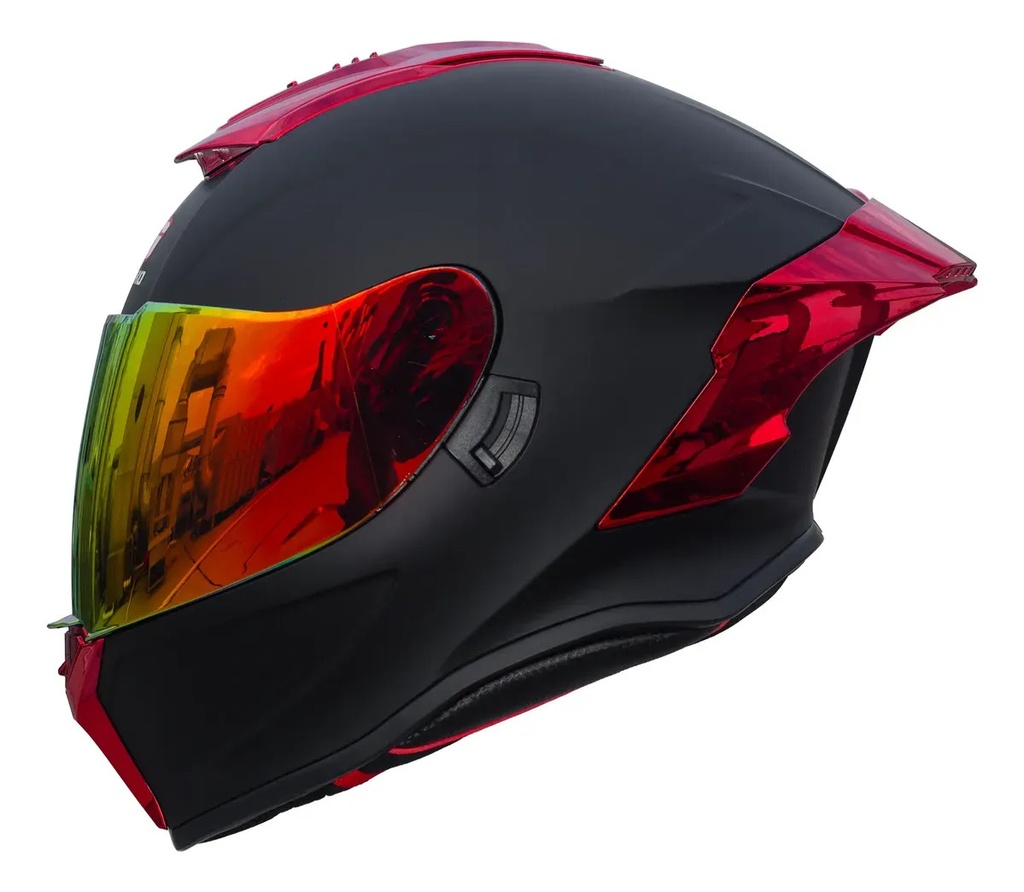 [00200013] Casco Integral Gekko Spektor Doble Visor + Visor De Regalo Negro/rojo Matt Red Mate M
