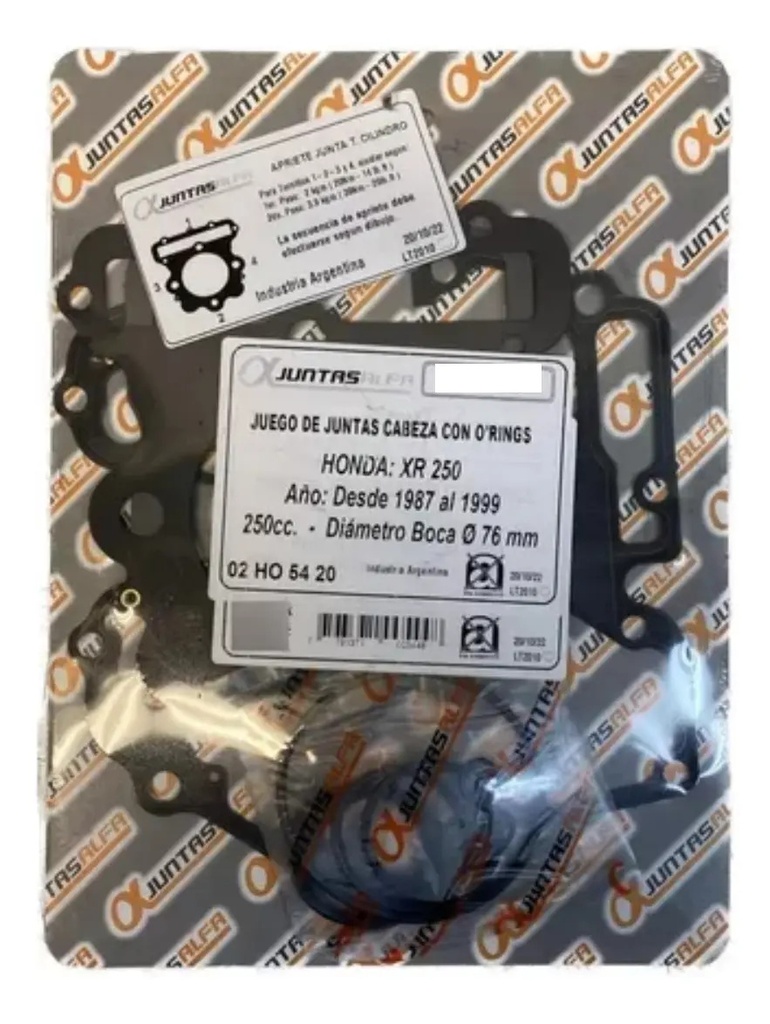 [1564/00083-627] Kit Juntas Cabeza Cilindro Honda Xr 250 Año 1987 Al 1999 Rpm