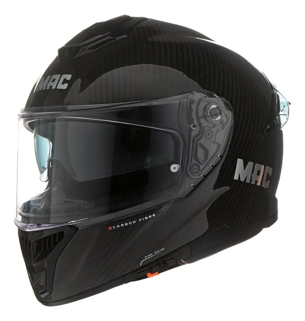 [MAC118611117.M] Casco Deportivo Integral Moto Mac 861 Alpha Carbono Rpm Negro Solid Brillante M