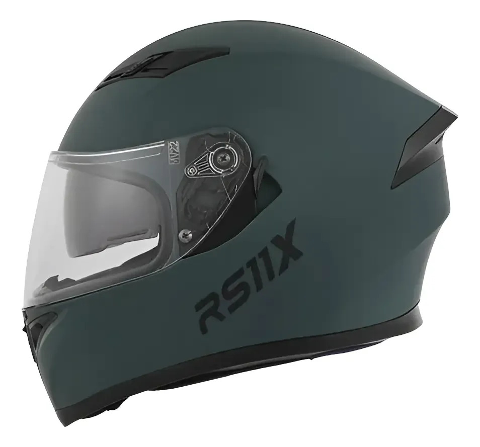 Casco Integral Moto Hawk Rs11x Doble Visor Rpm Verde Petroleo Solid Mate L