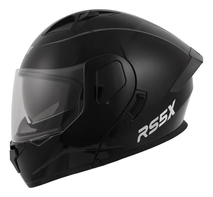 [ZRB003] Casco Rebatible Moto Hawk Rs5x Doble Visor Rpm Negro Solid Brillante S