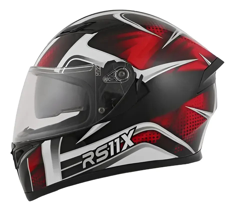 [ZIB005] Casco Integral Moto Hawk Rs11x Doble Visor Rpm Rojo Spike Brillante L