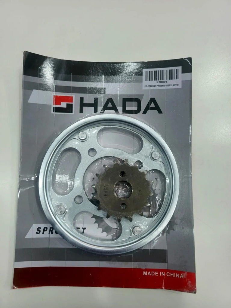 Corona Y Piñon Conjunto Motomel Cg150 S2 - Hj125 Rpm Gris