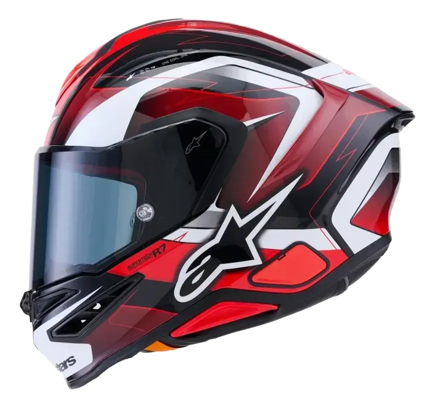 [8203626M 1525] Casco Moto Integral S-r7 Alpinestars Rpm Negro/rojo/blanco Kinetis Brillante M