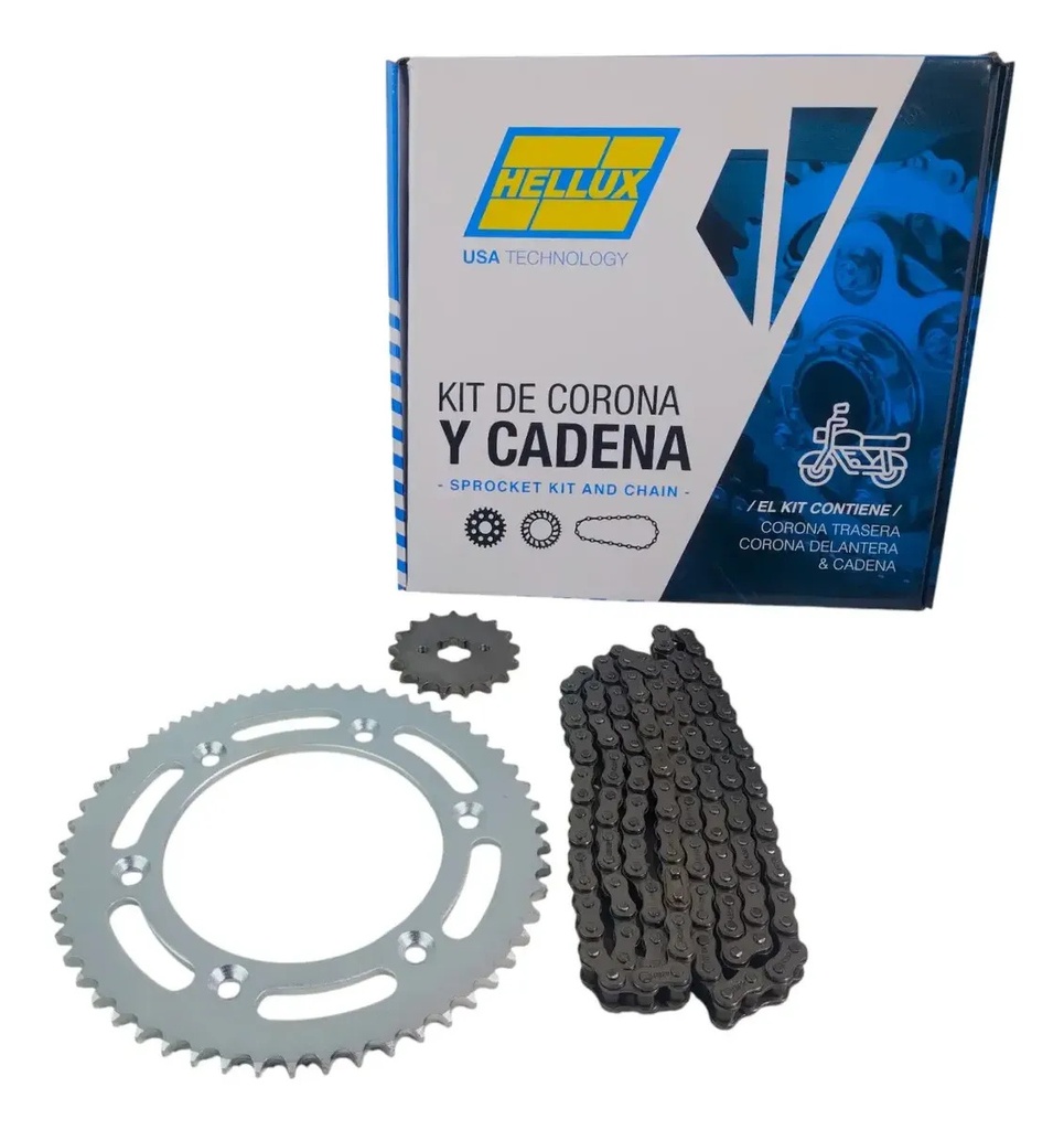 [HEHON1754428CC] Kit Transmision Honda Nxr 125/ Xr 125 Bross 17/54 Rpm Plateado