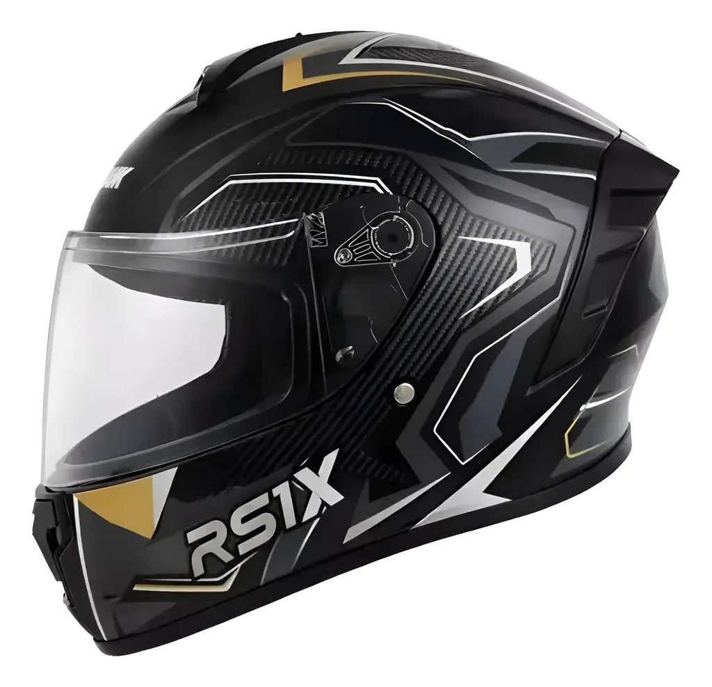 [ZIB011] Casco Moto Integral Hawk Rs1x Rpm Negro/dorado Thunder Brillante S