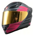 Casco Moto Integral Gp23 Raptor + Visor Transparente Rpm Rosa Ws-609 Mate XS