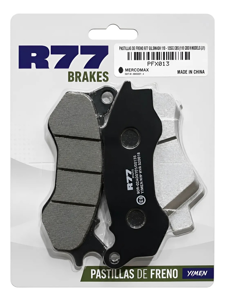 [PFX013] Pastillas de Freno Delanteras con CBS Gilera Smash 110 y 125