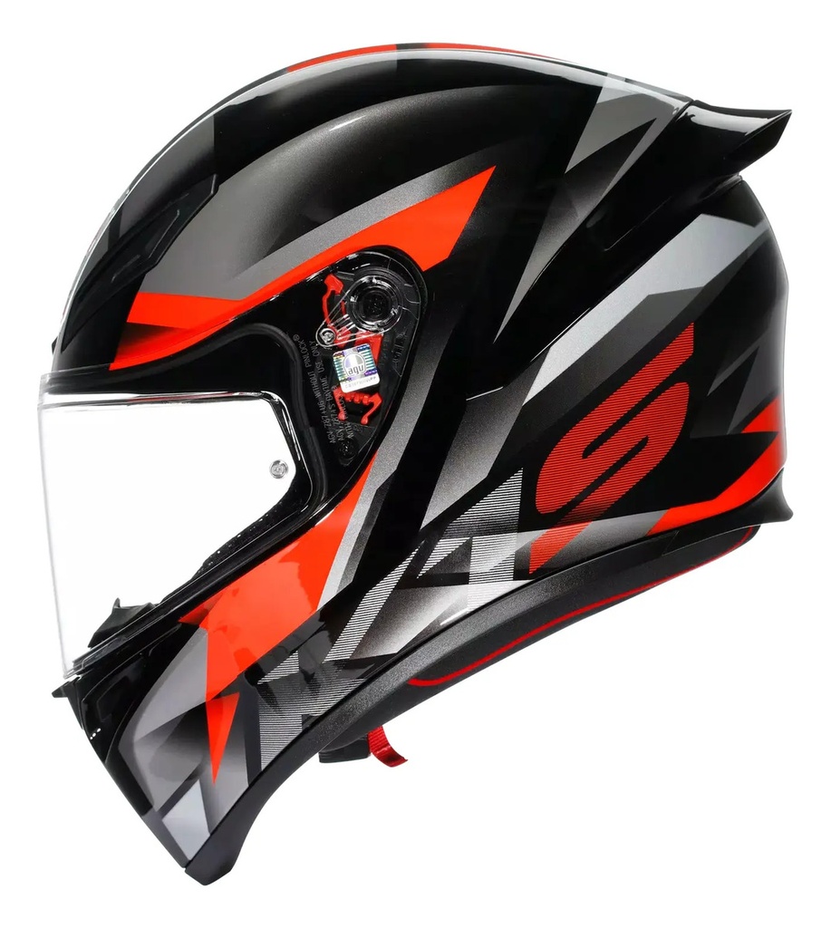 [46889] Casco Moto Integral Agv K1 S Alerón Integrado Rpm Negro/gris/rojo Brillante Fastlap Brillante L