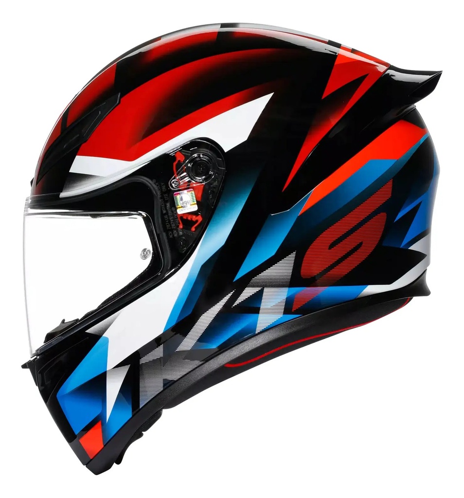 Casco Moto Integral Agv K1 S Alerón Integrado Rpm Negro/azul/rojo Brillante Fastlap Brillante S