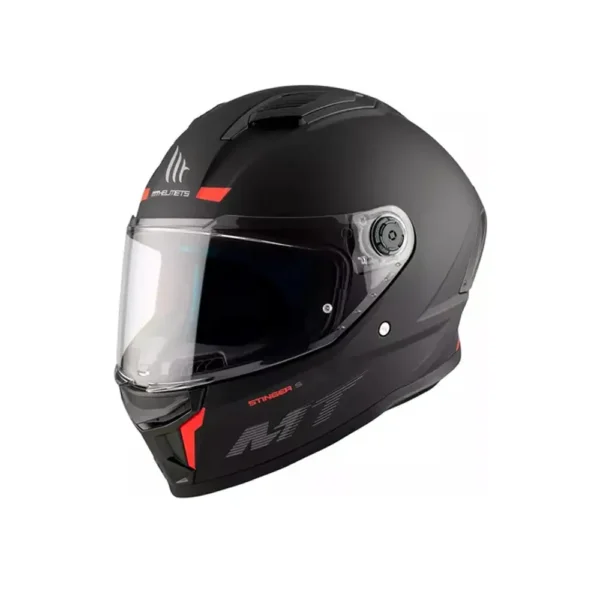 Casco Moto Integral Mt Stinger 2 Solid A1 Negro Mate RPMOTOS